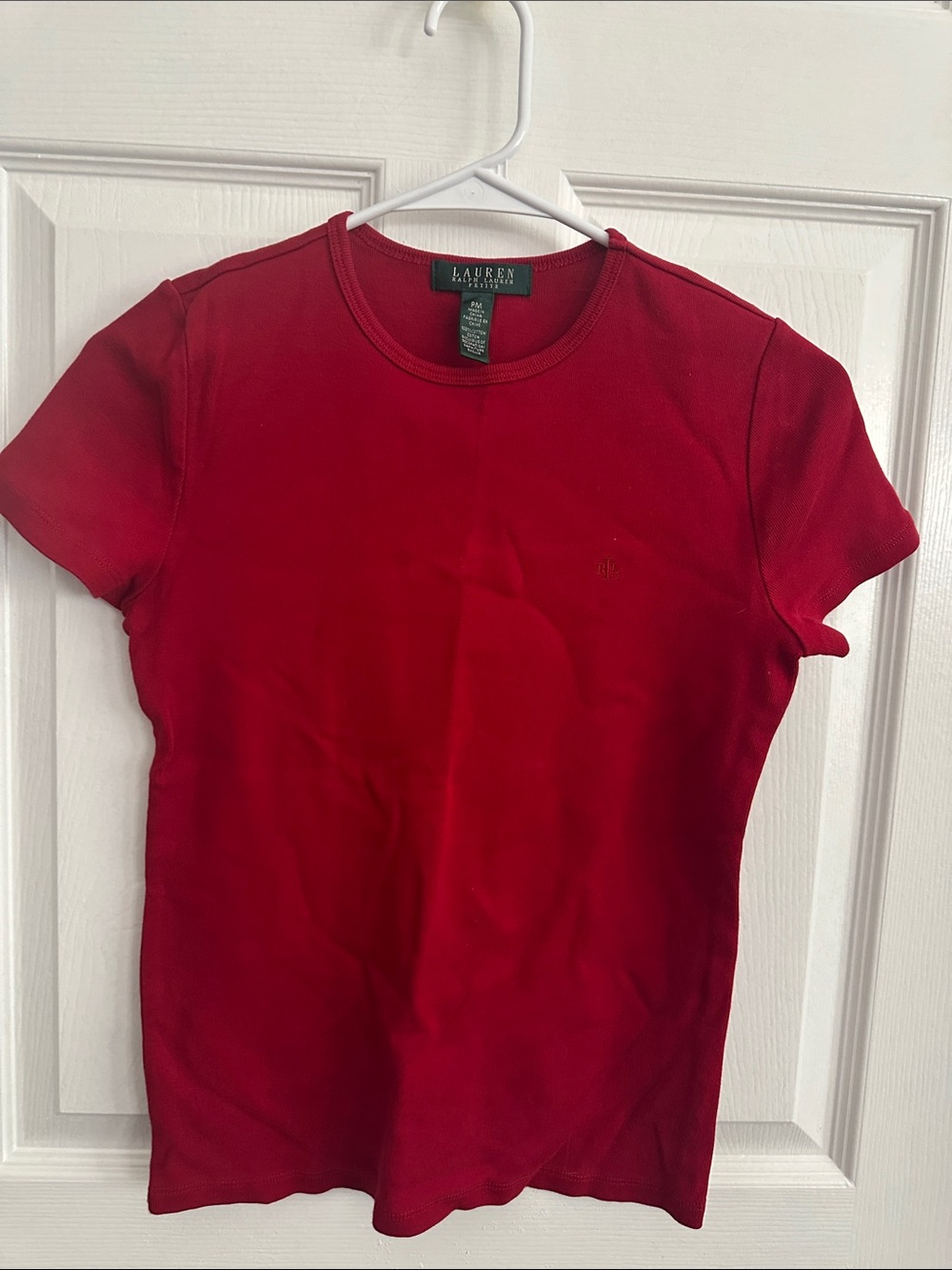 Lauren Ralph Lauren Women's Bright Red Short-Sleeve Crew Tee